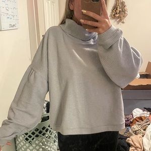 Blue turtleneck sweater